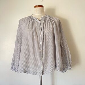 DOEN Jane Striped button shirt size XS preowned organic cotton cottagecore